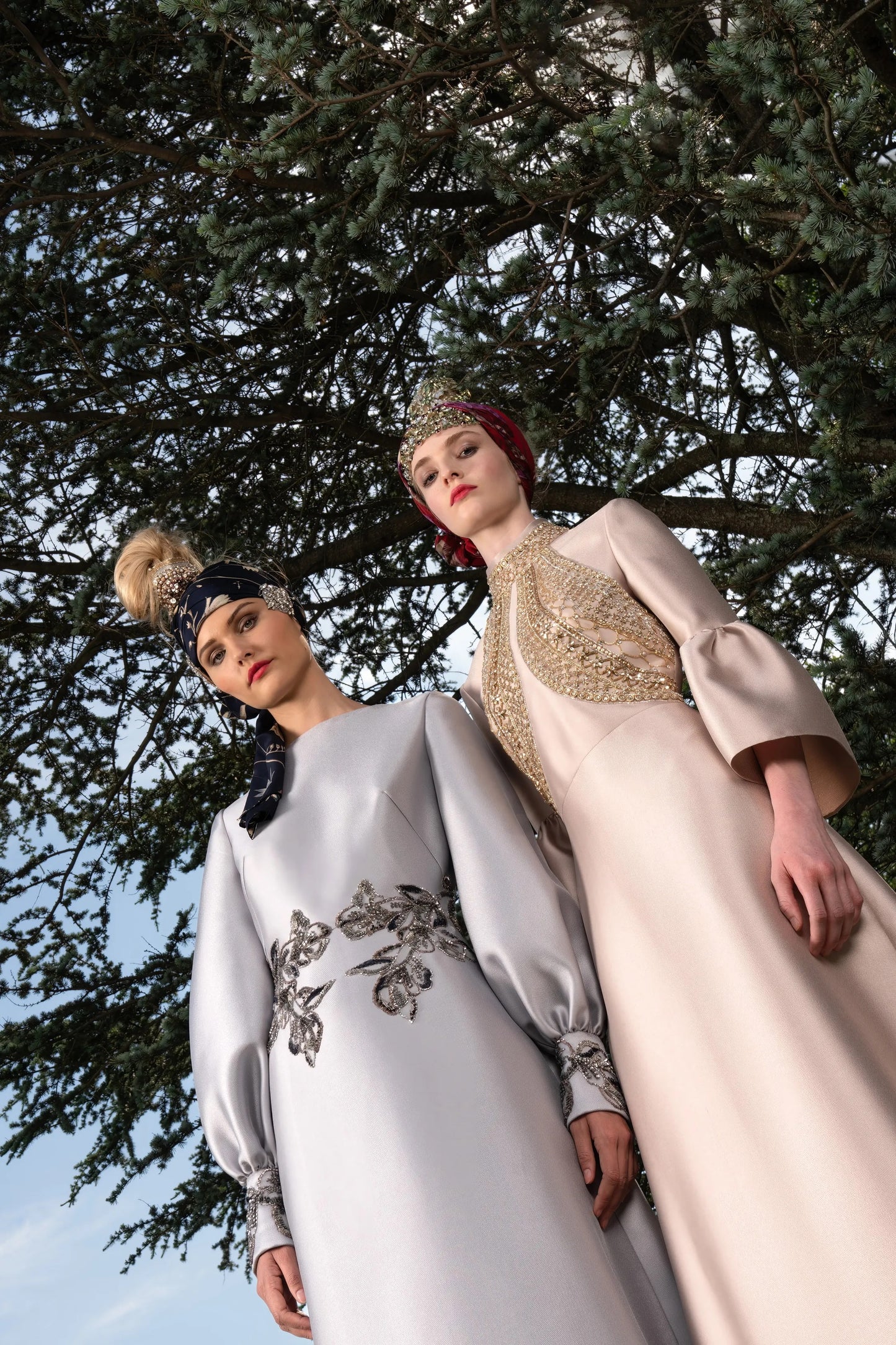 Trumpet Sleeve Mikado Piqu? Gown