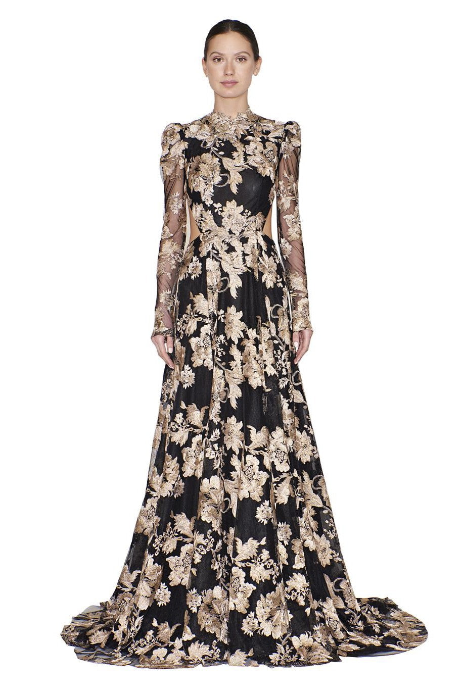 Long Sleeve Open Back Gown