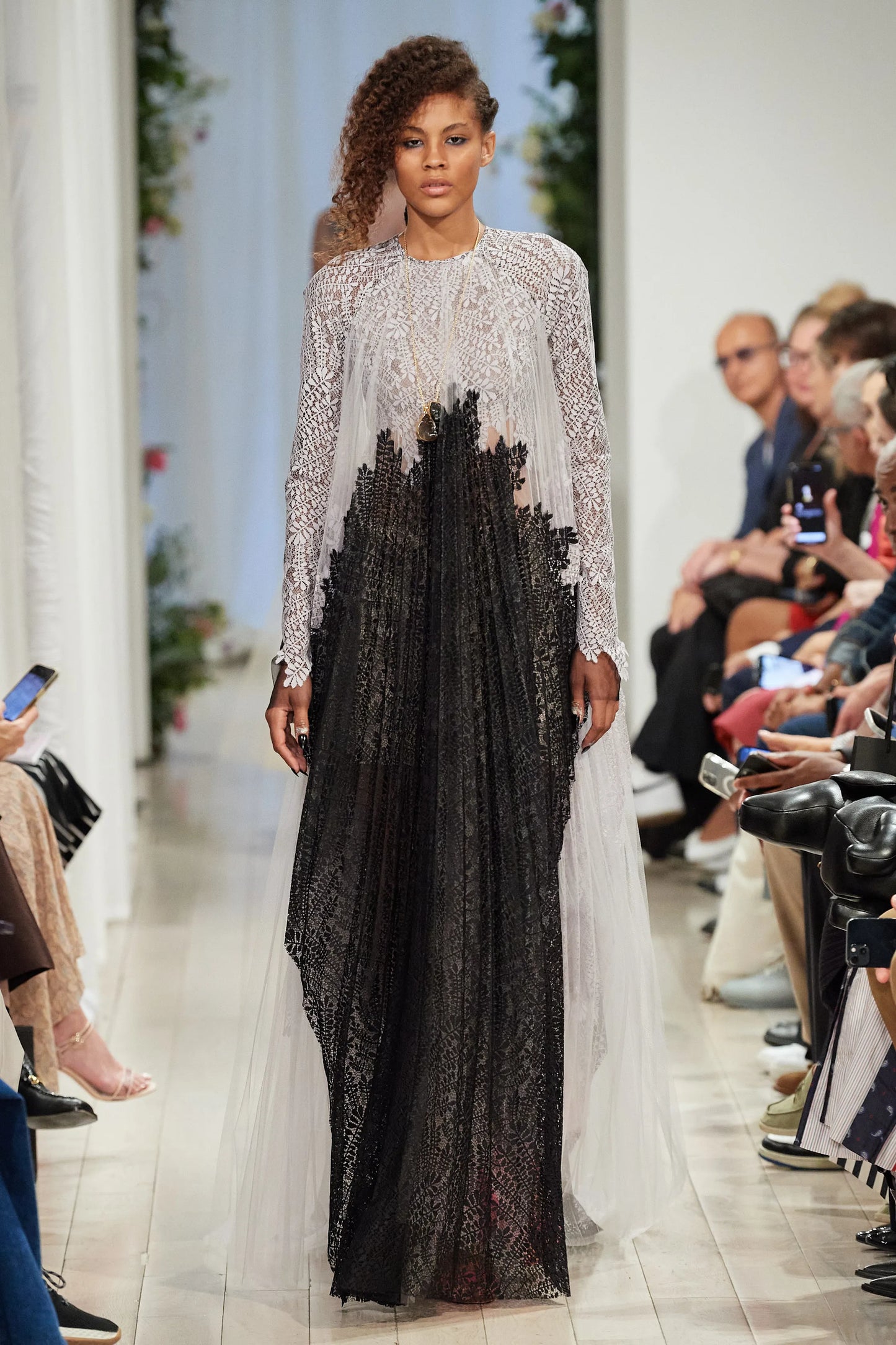 Locust Leaf Lace & Tulle Gown