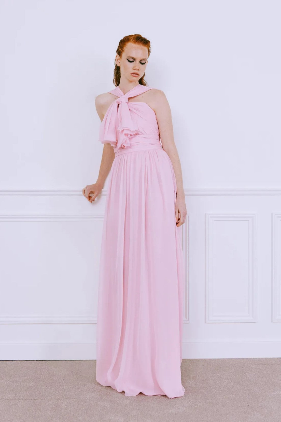 Halter Neck Georgette Gown