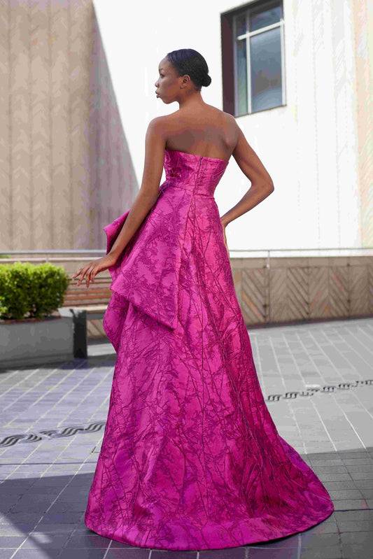 Strapless Brocard Gown