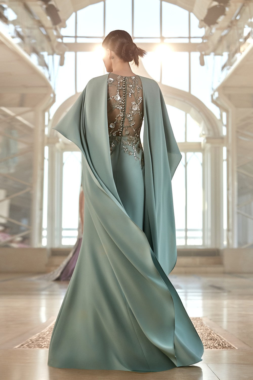 Batwing Crepe Gown