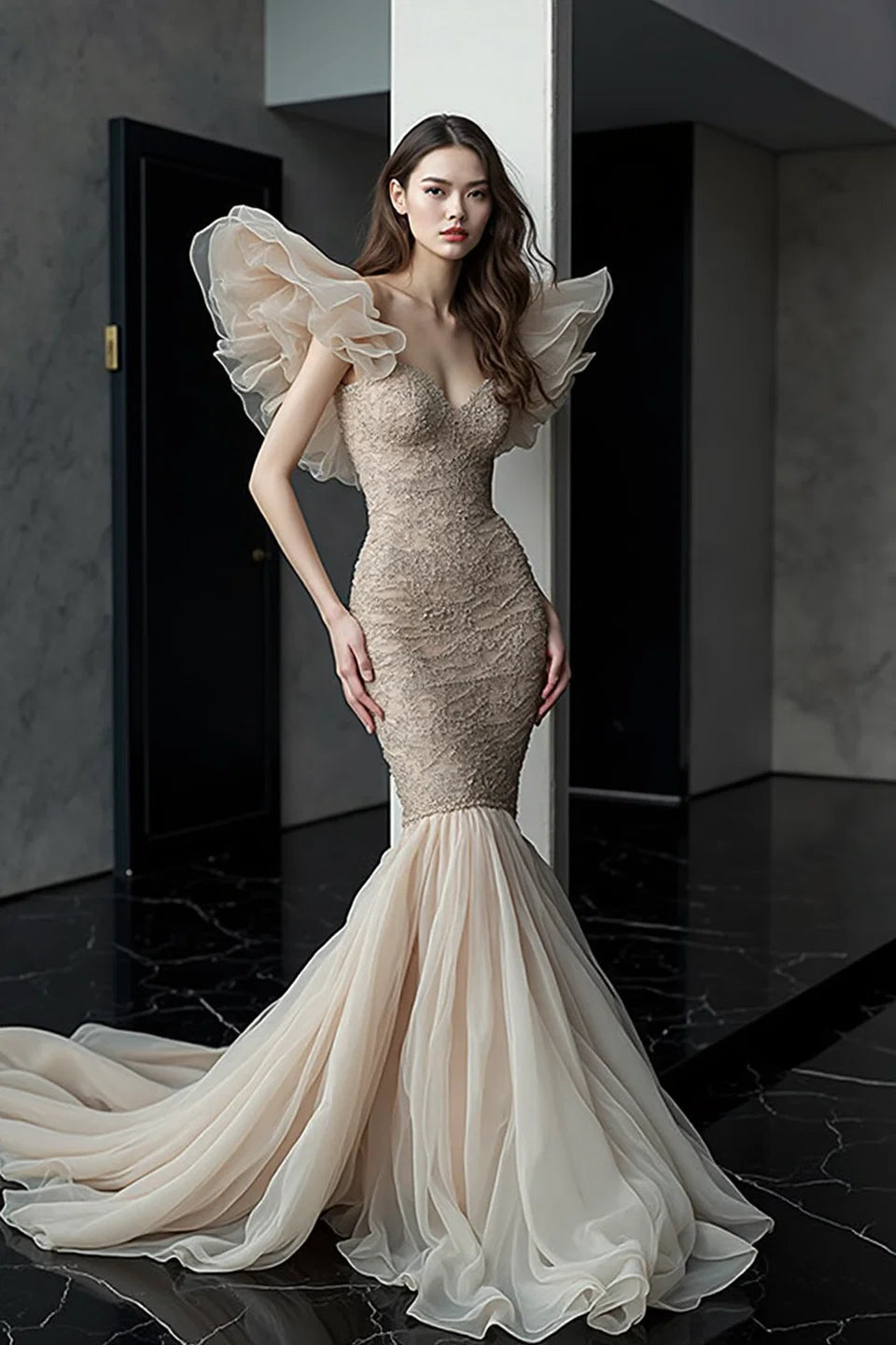 Flared Drop Waist Gown