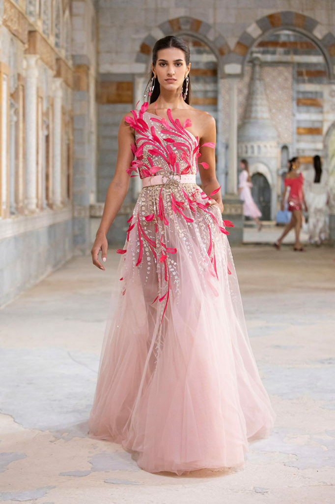 One Shoulder  Tulle Gown
