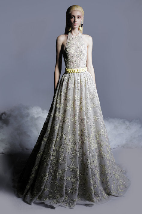 Beaded Tulle A-Line Gown