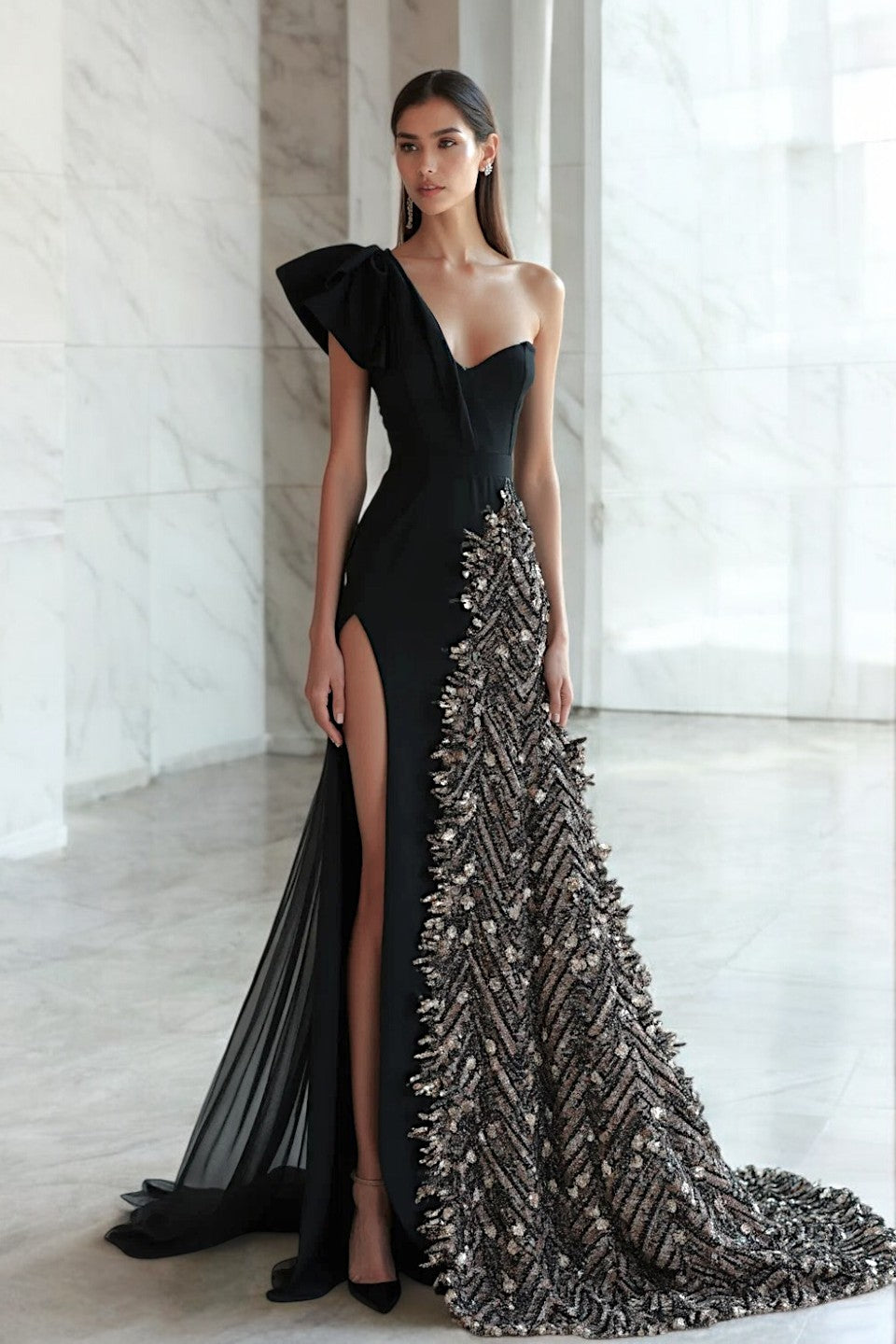 A-Line High Slit Gown