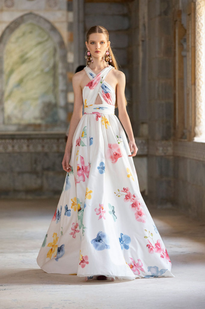 Halter Floral Printed Gown