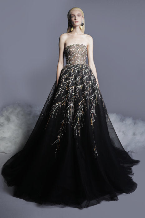 Beaded Tulle Gown