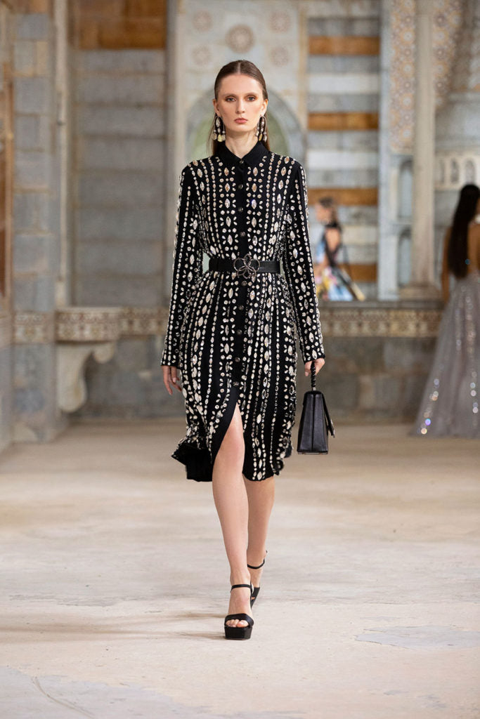 Black Collared Midi Dress