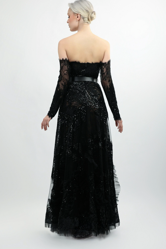 Strapless Sequin Gown