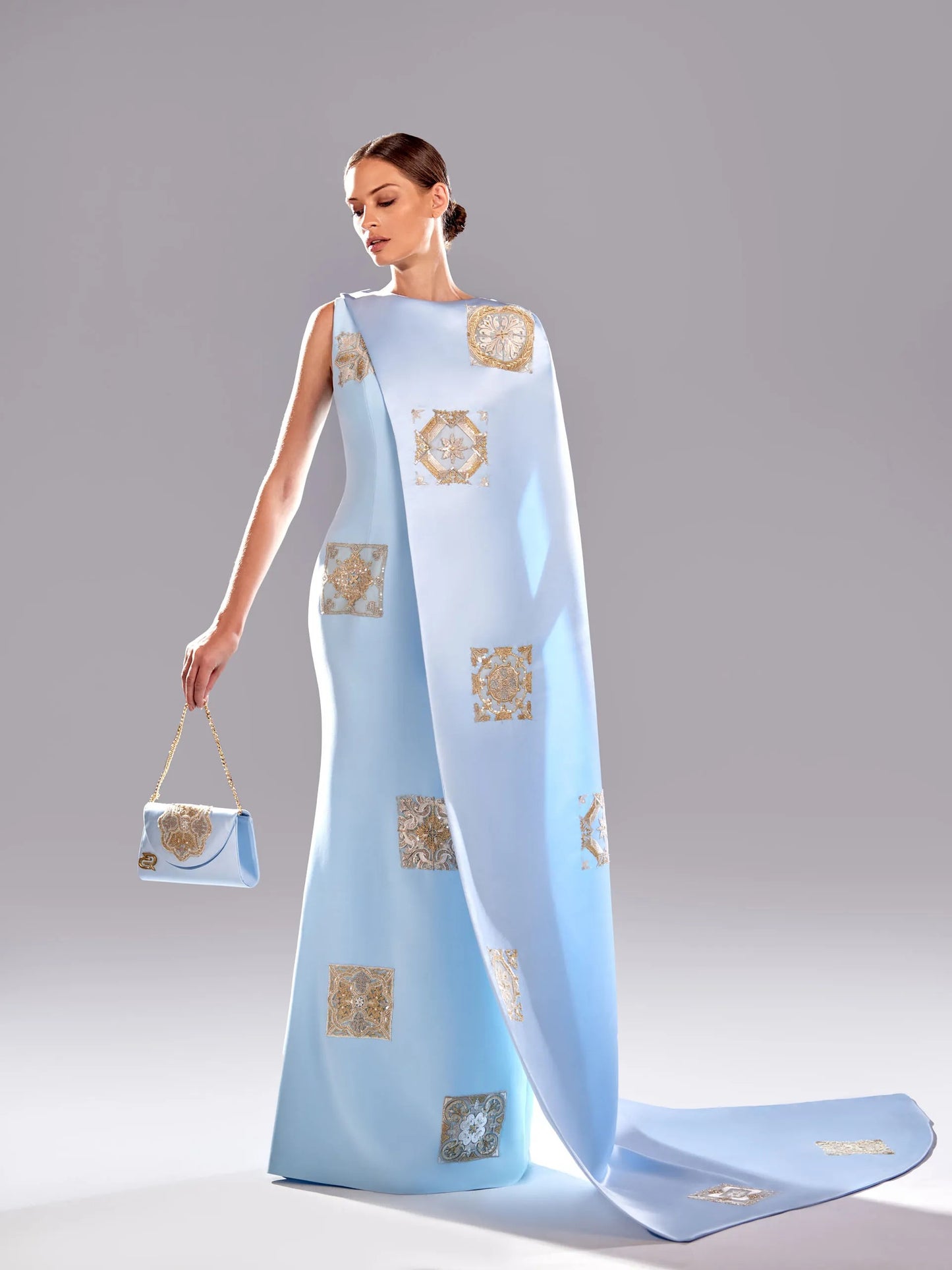 Draped Material Cape Dress