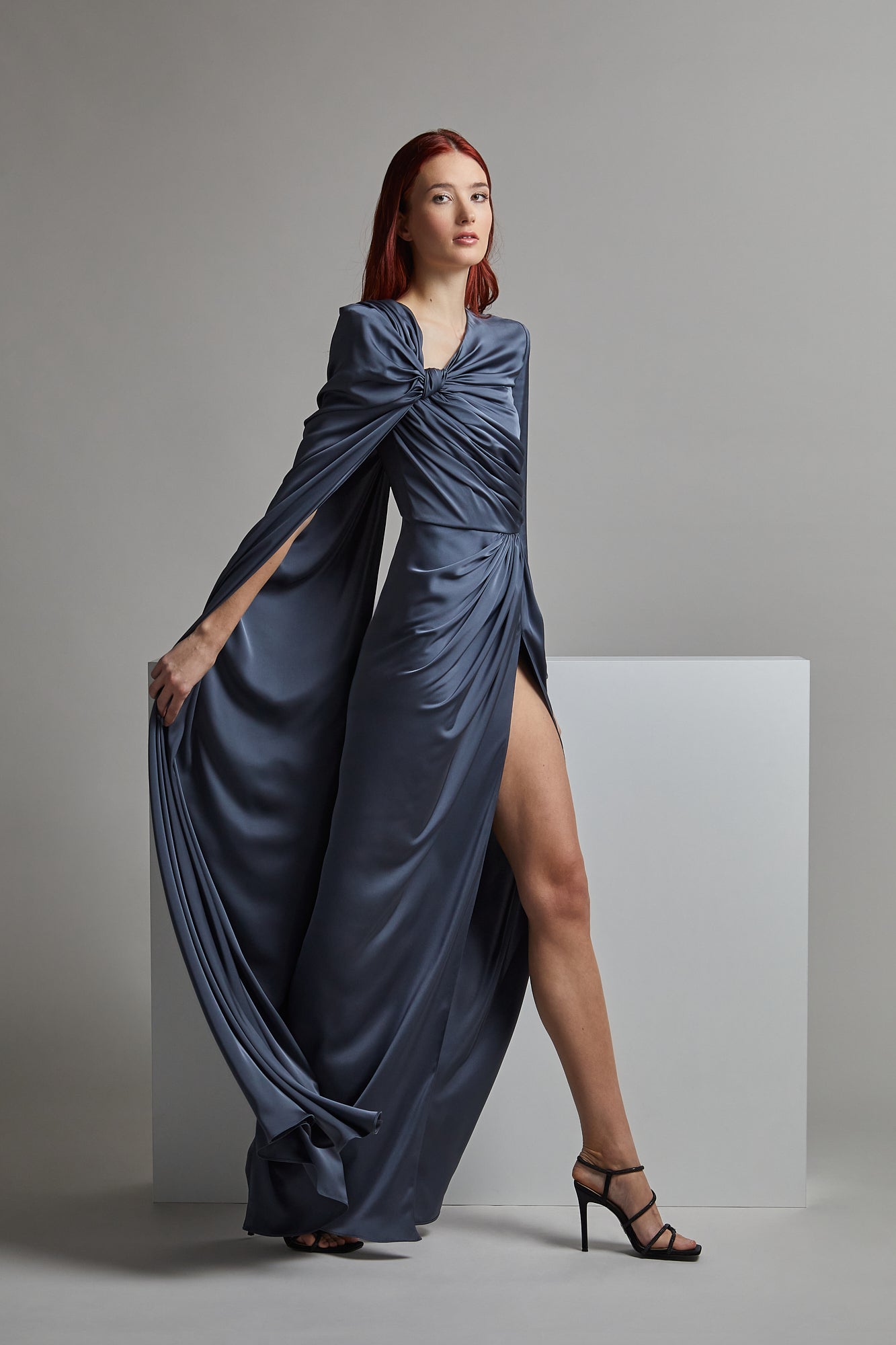 MACHIKO Caped Evening Dress