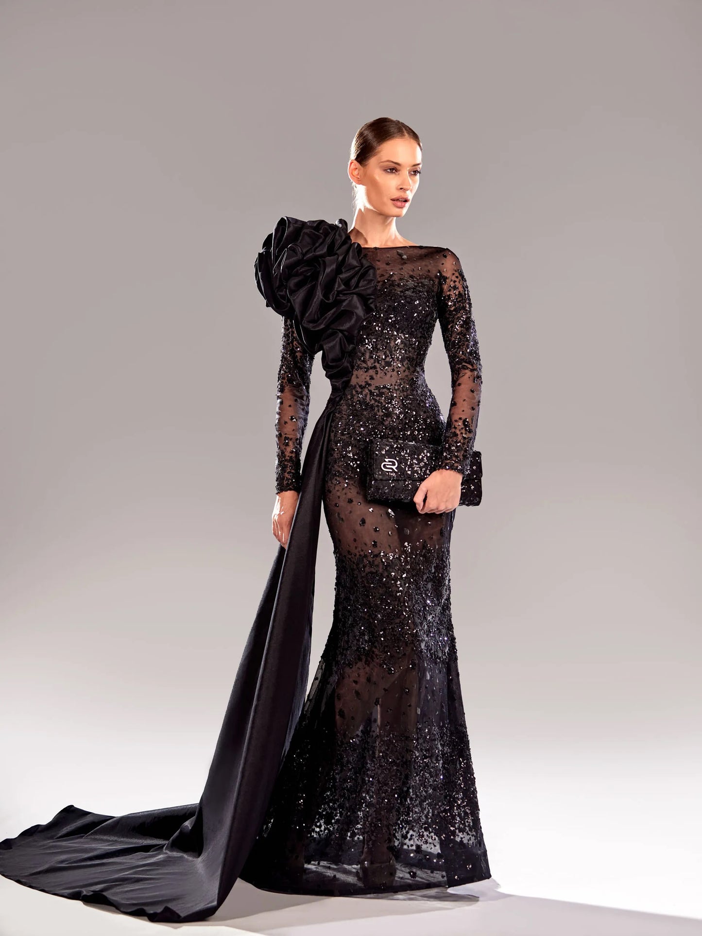 Illusion Embroidery Gown