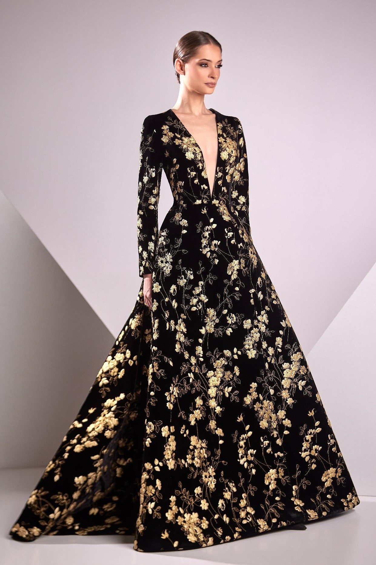 Velvet Devoré A-Line Gown