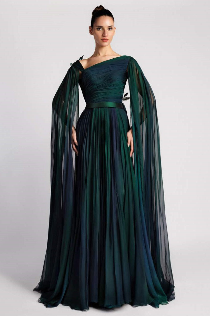 Chiffon Pleated A-Line Gown