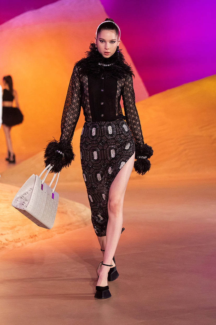 Multi Top and Beaded Skirt