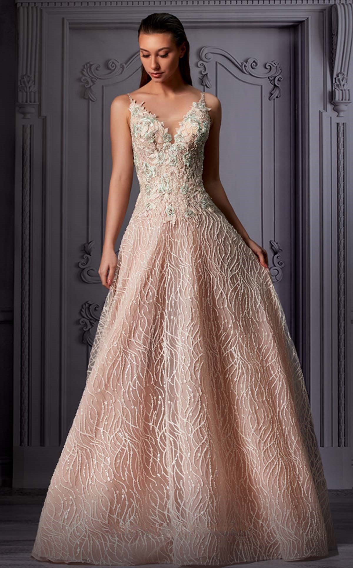 Sleeveless  Embellished A-Line Gown