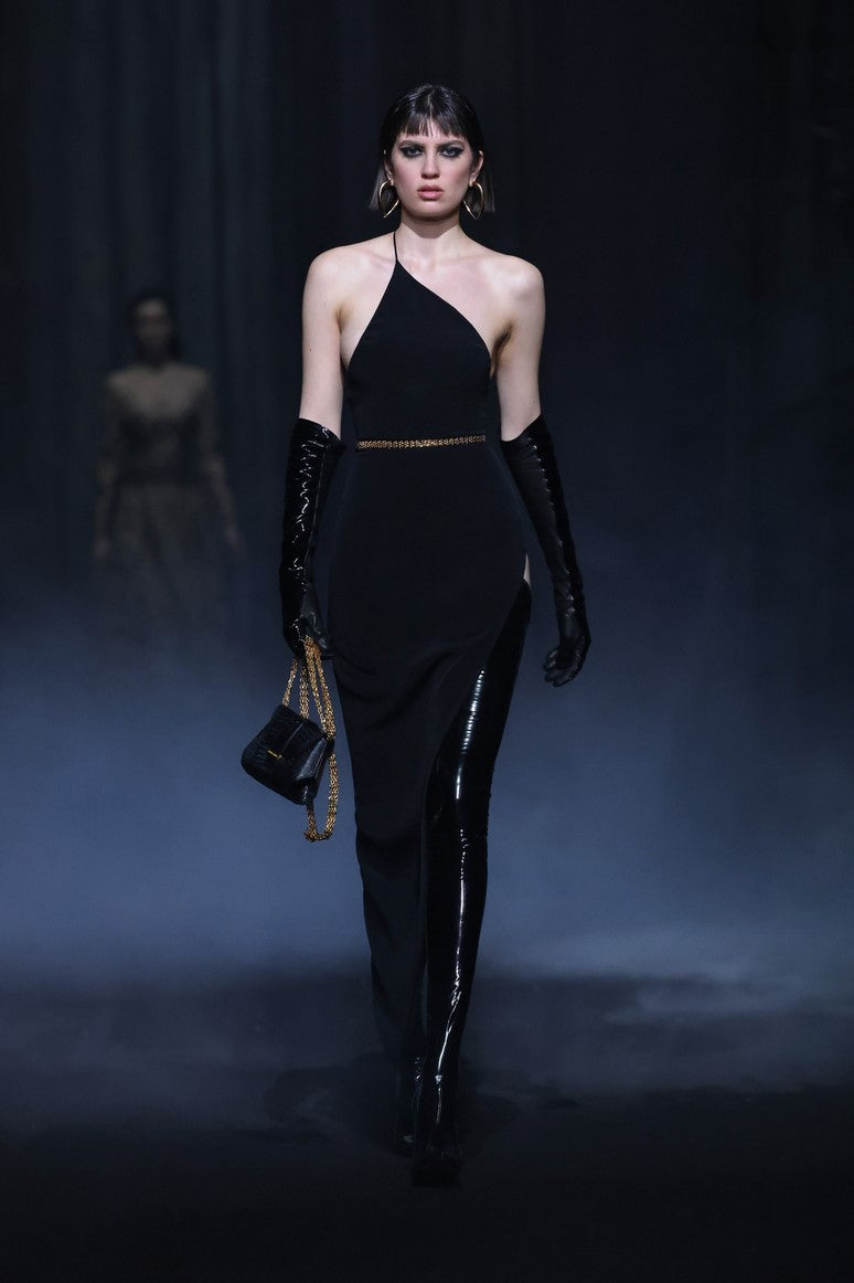 Crepe Dress with Slit