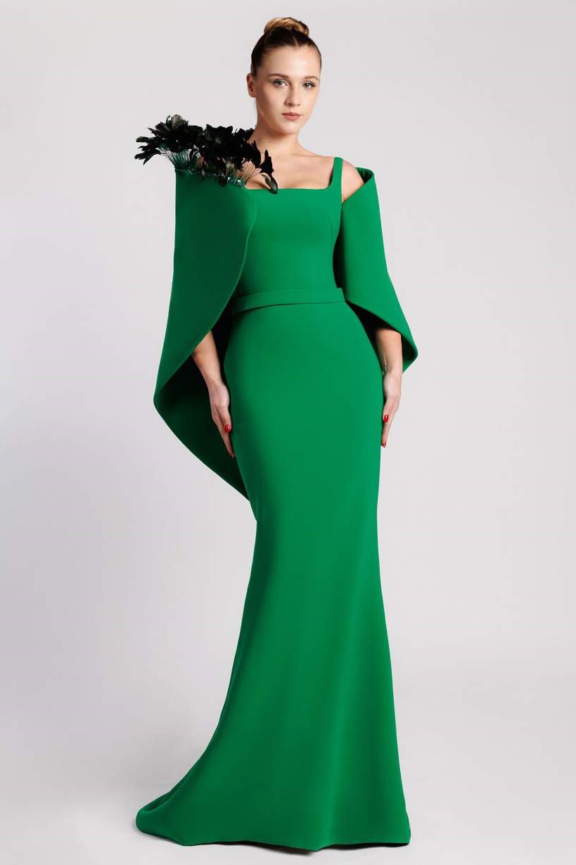 Sleeveless Crepe Mermaid Gown