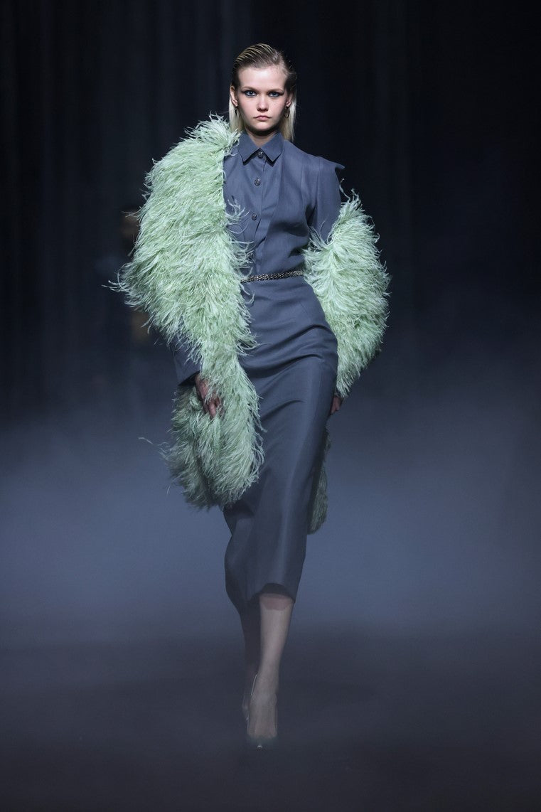 Linen Dress with Shawl