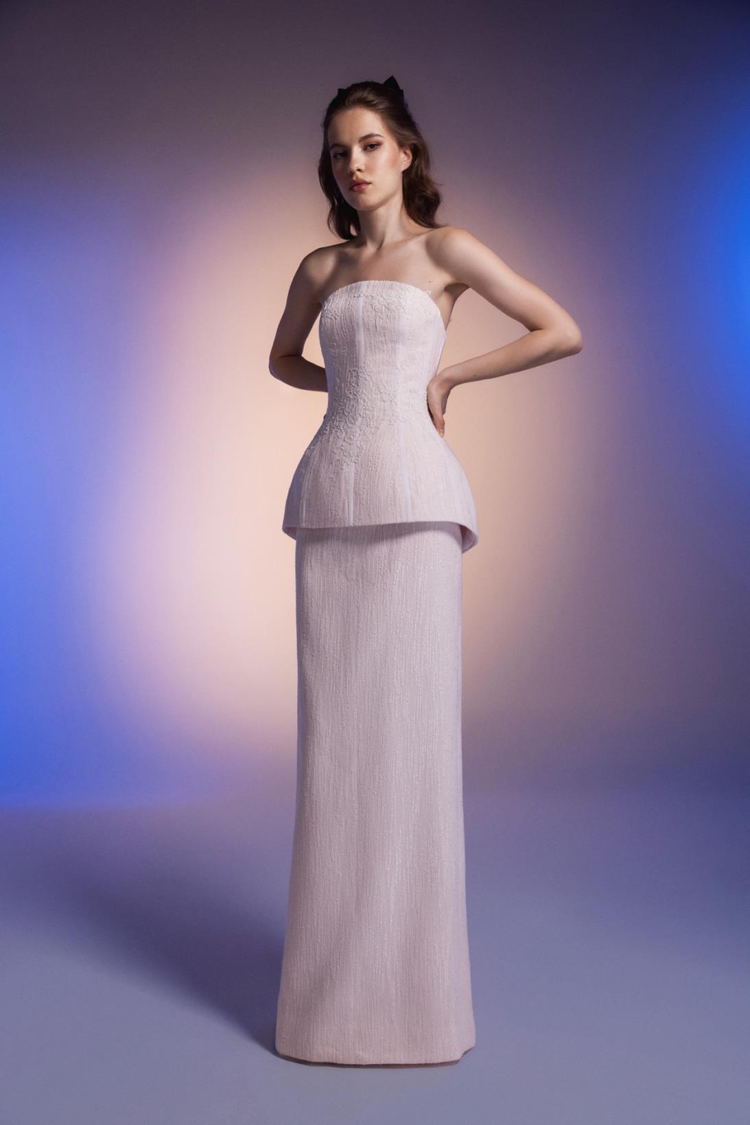 Strapless Peplum- Gown