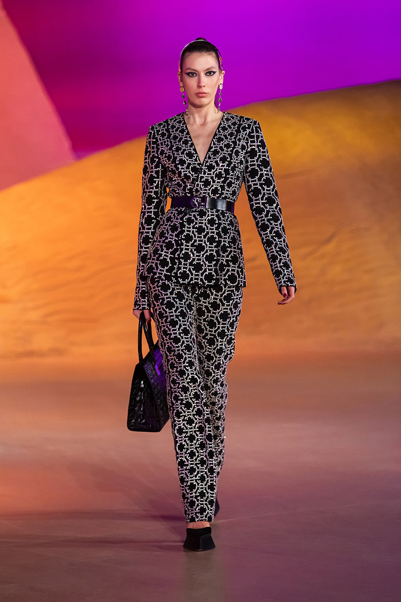 Beaded Crepe Jacket and Pant