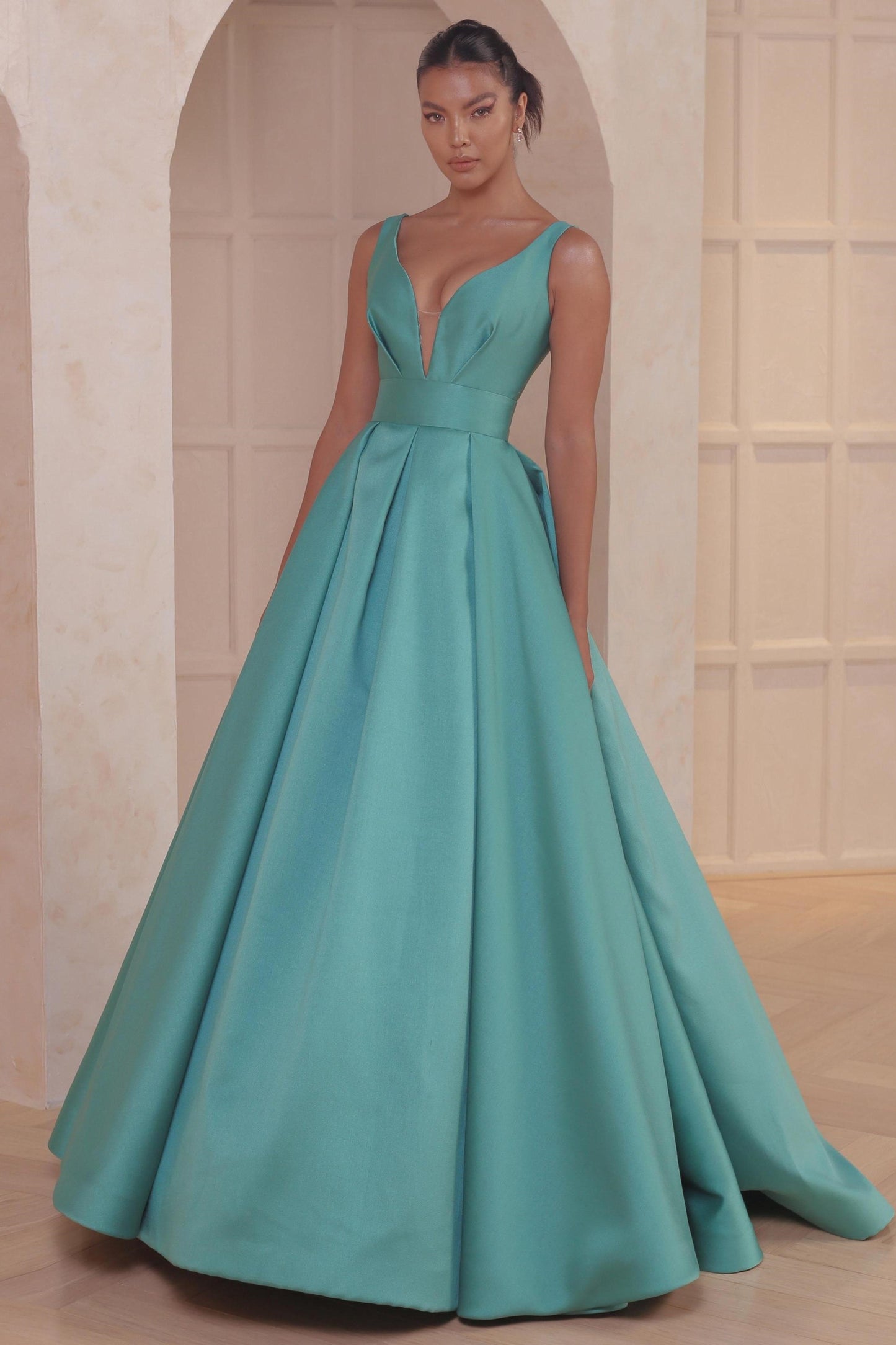 Ball Gown with Plunging Neckline