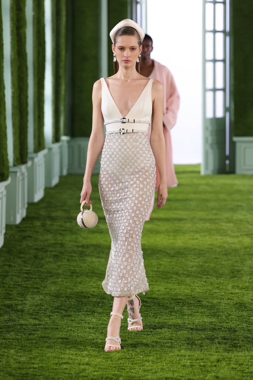 Beaded 3D Flower Mesh Tulle Dress