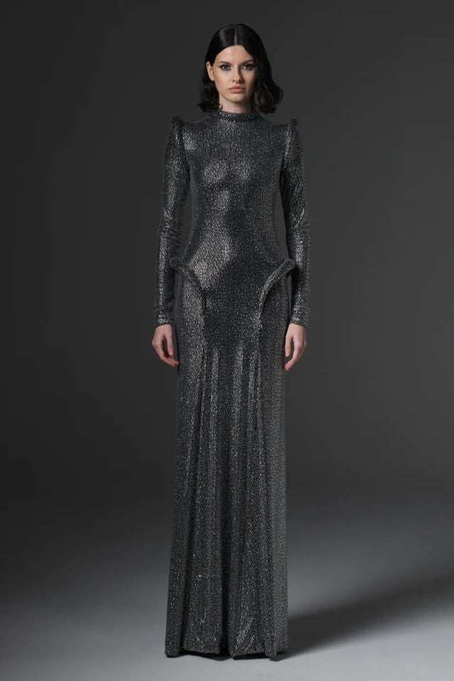 Crystal Studded Jersey Gown