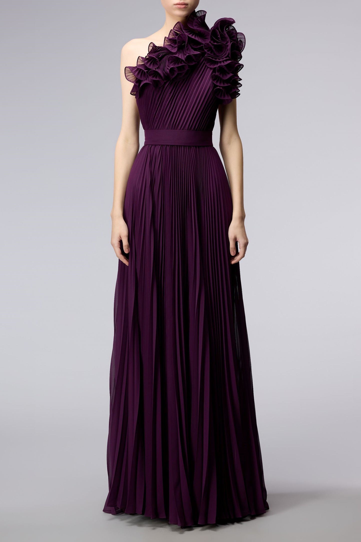 Ruffled Georgette Gown
