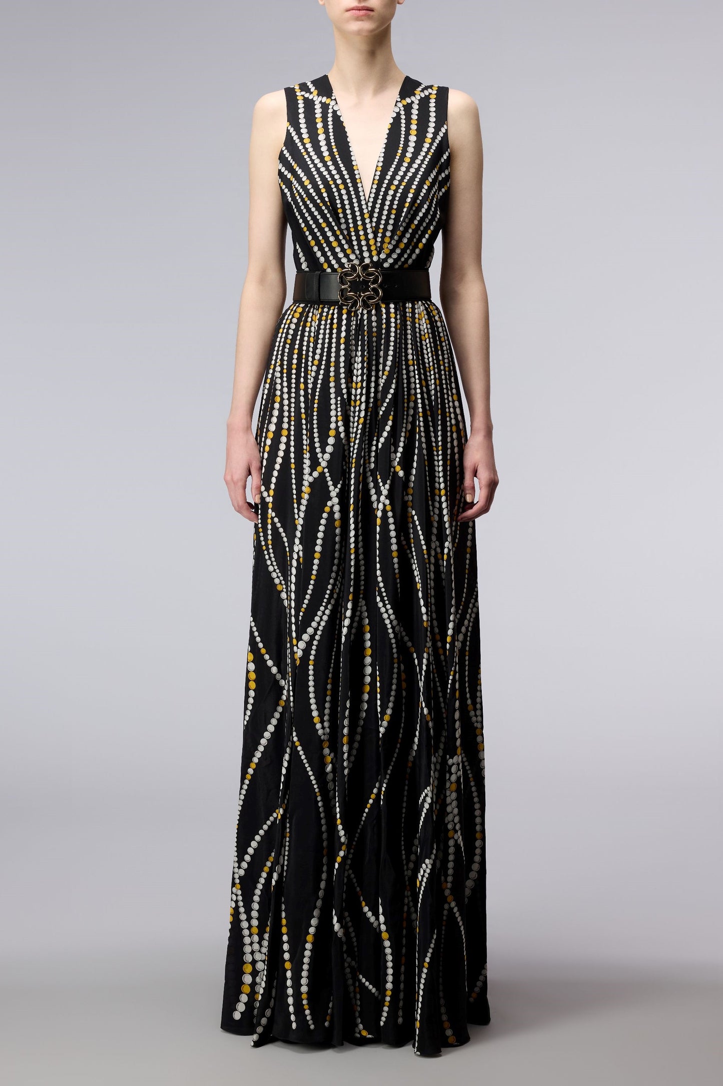 Printed Crepe Gown