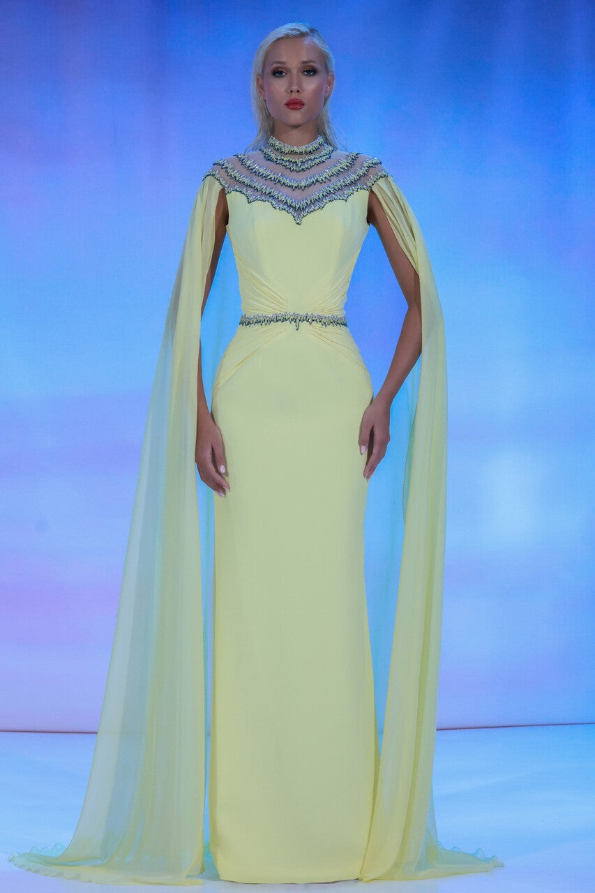 Crepe and Mousseline Gown