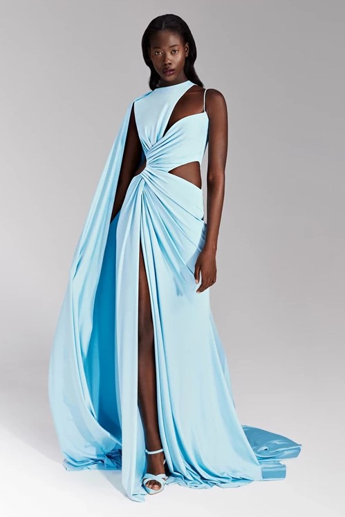 Cut-Out Draped Gown