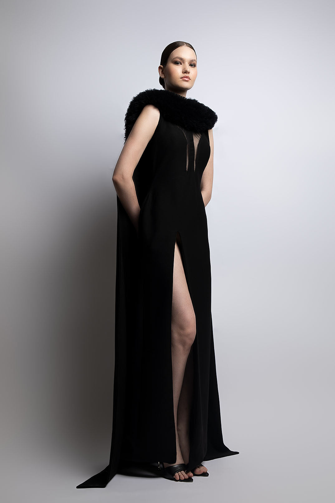Sleeveless Feather Gown