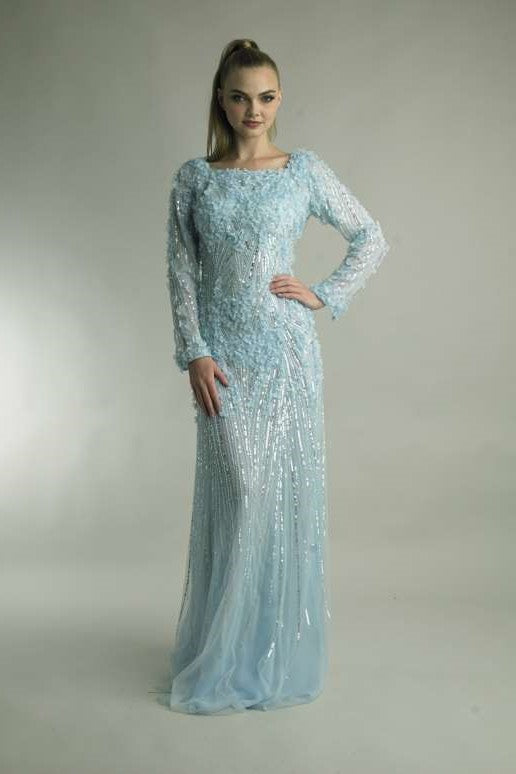 Long Sleeve 3D Gown