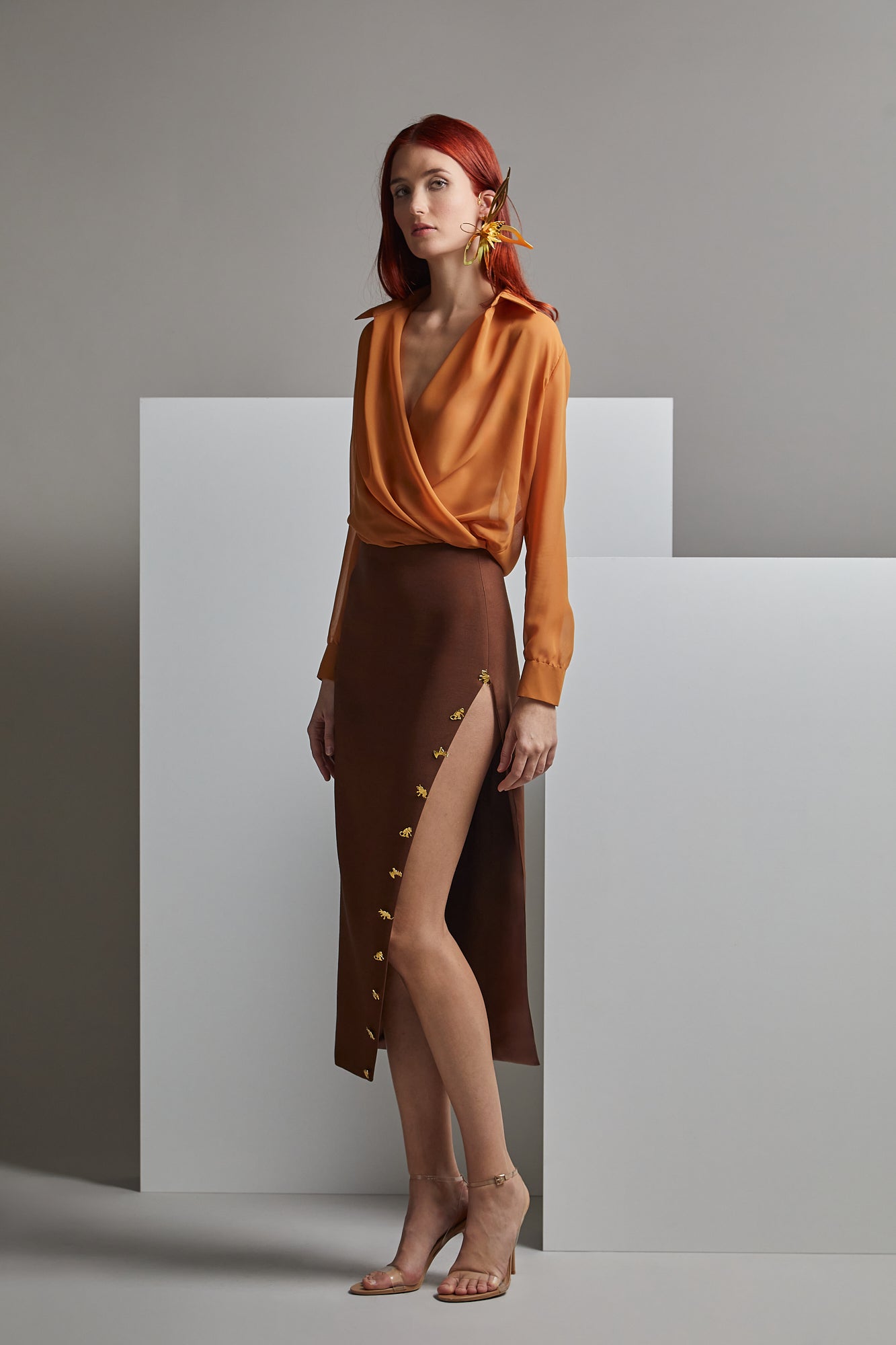 SHIRO Shirt & Midi Skirt