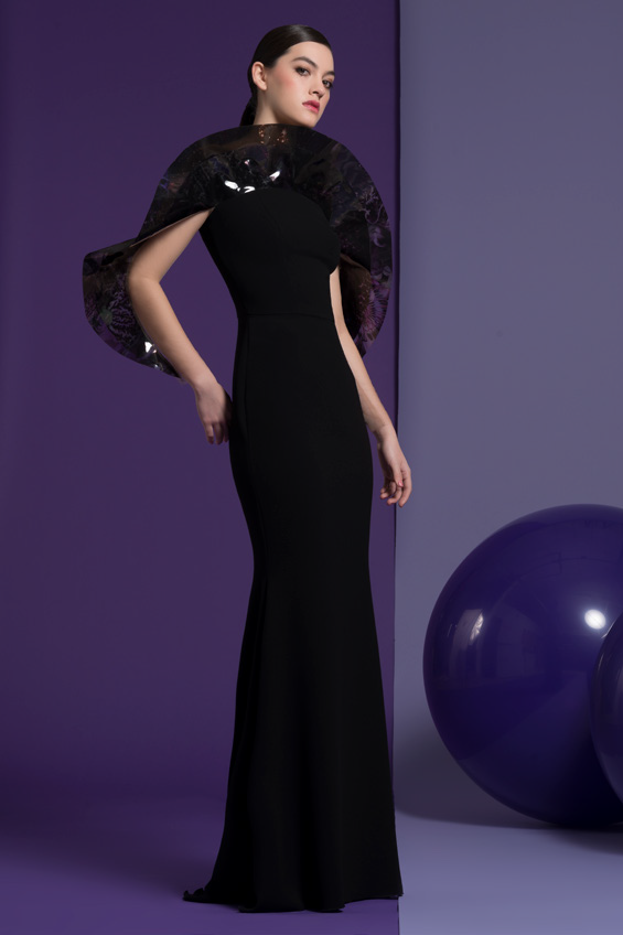 Black Sculpted Abie Gown