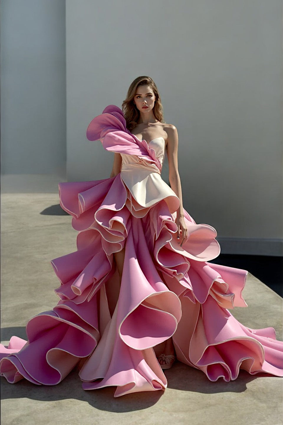 Sculpted Shoulder Gown
