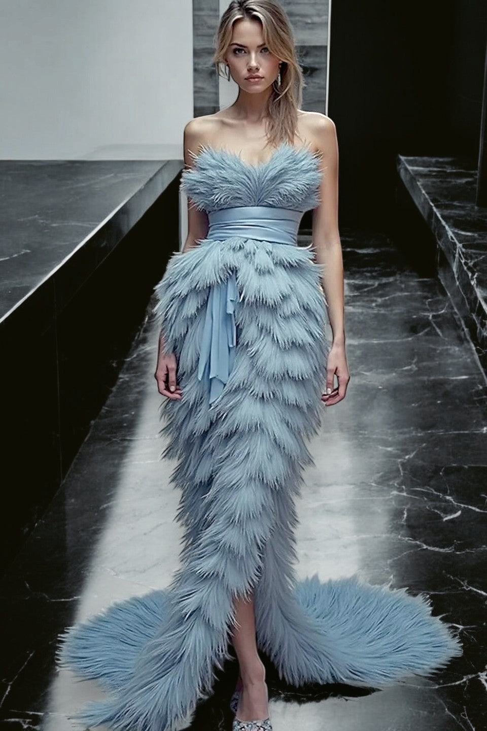 Mishel Feathered Dress
