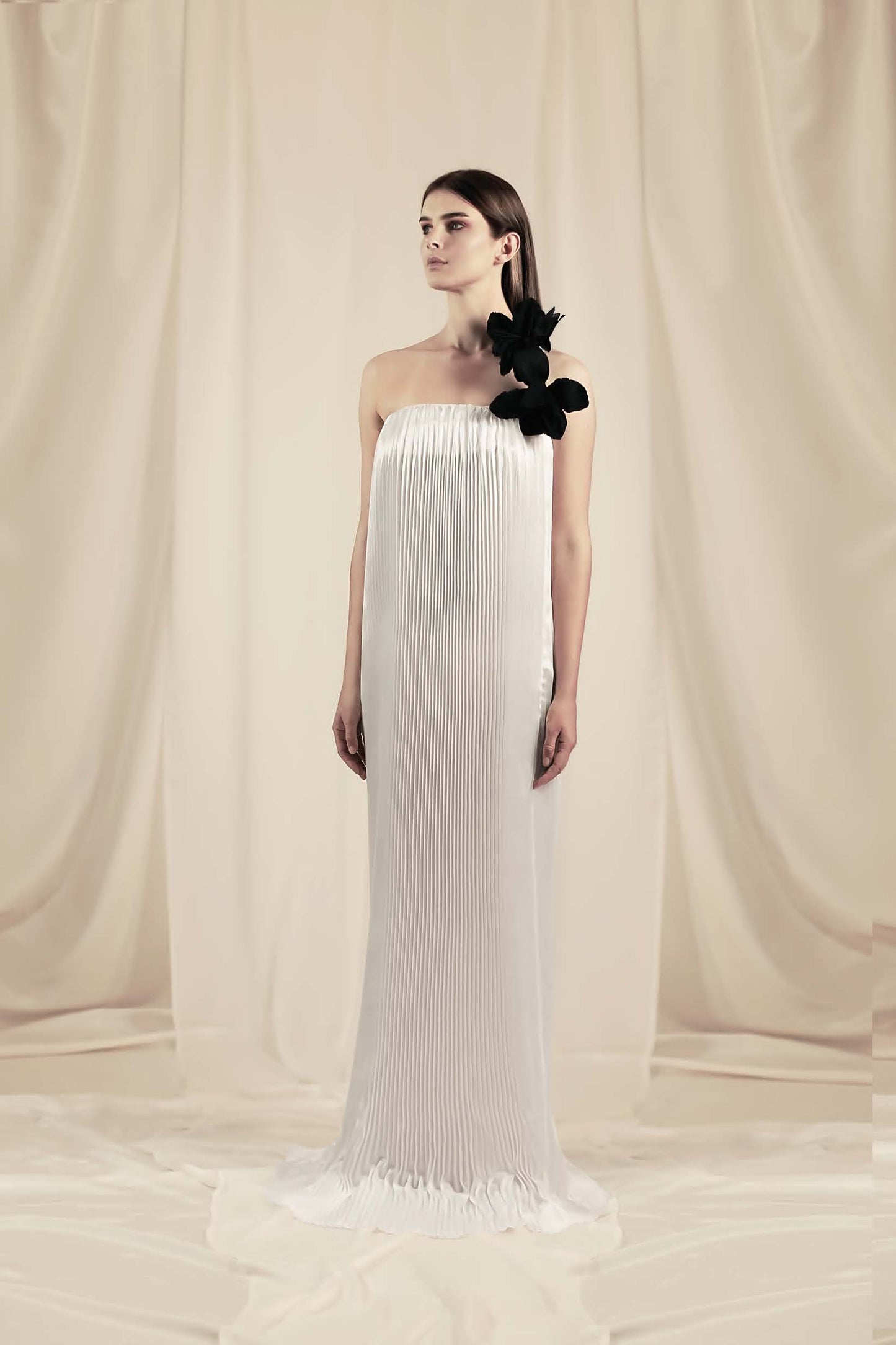 Plisse Tube Gown