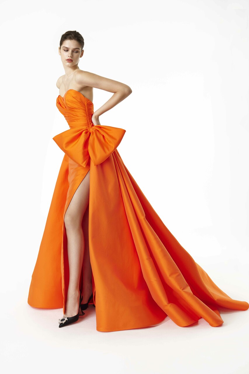 Strapless Side Bow Gown