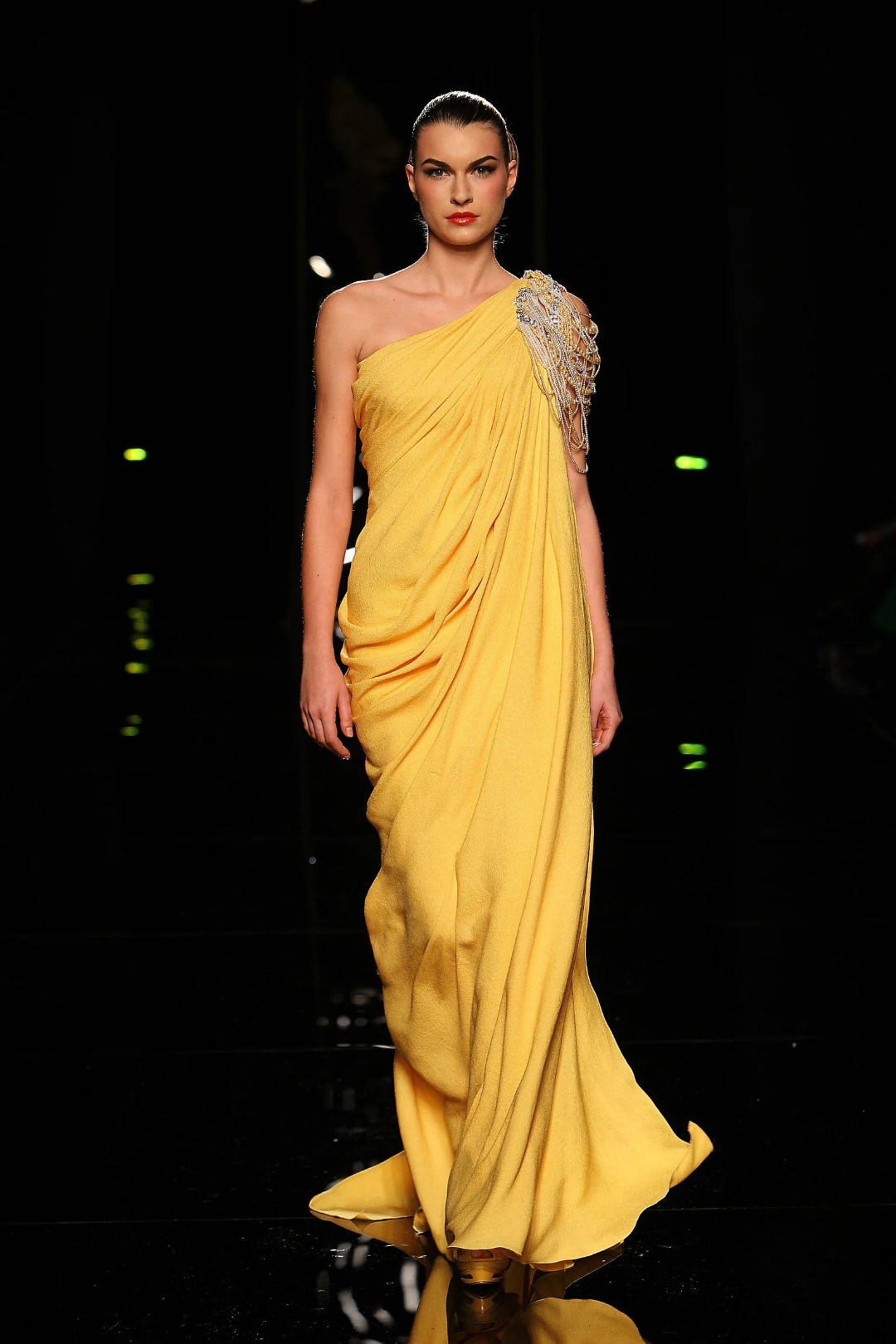 Embellished Shoulder Gown