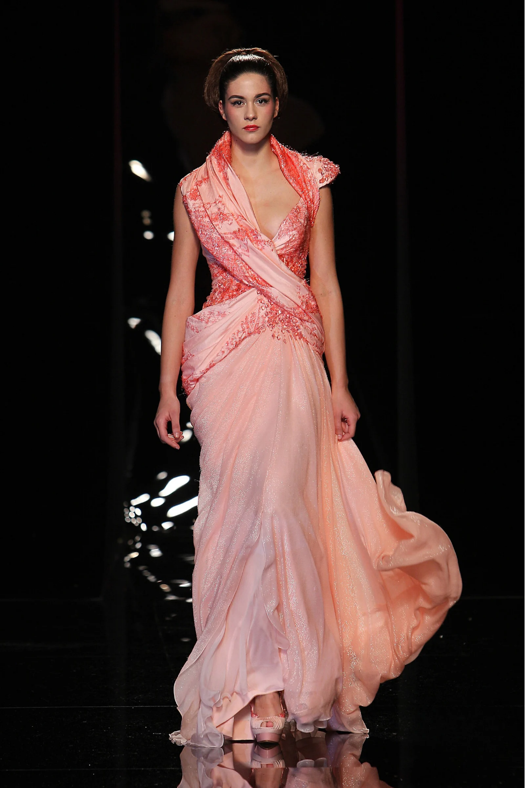 Embellished Crossover Gown