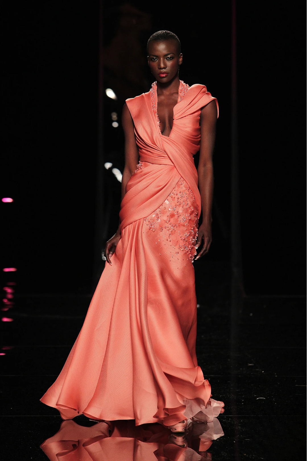 Asymmetrical Gown with Flared Side