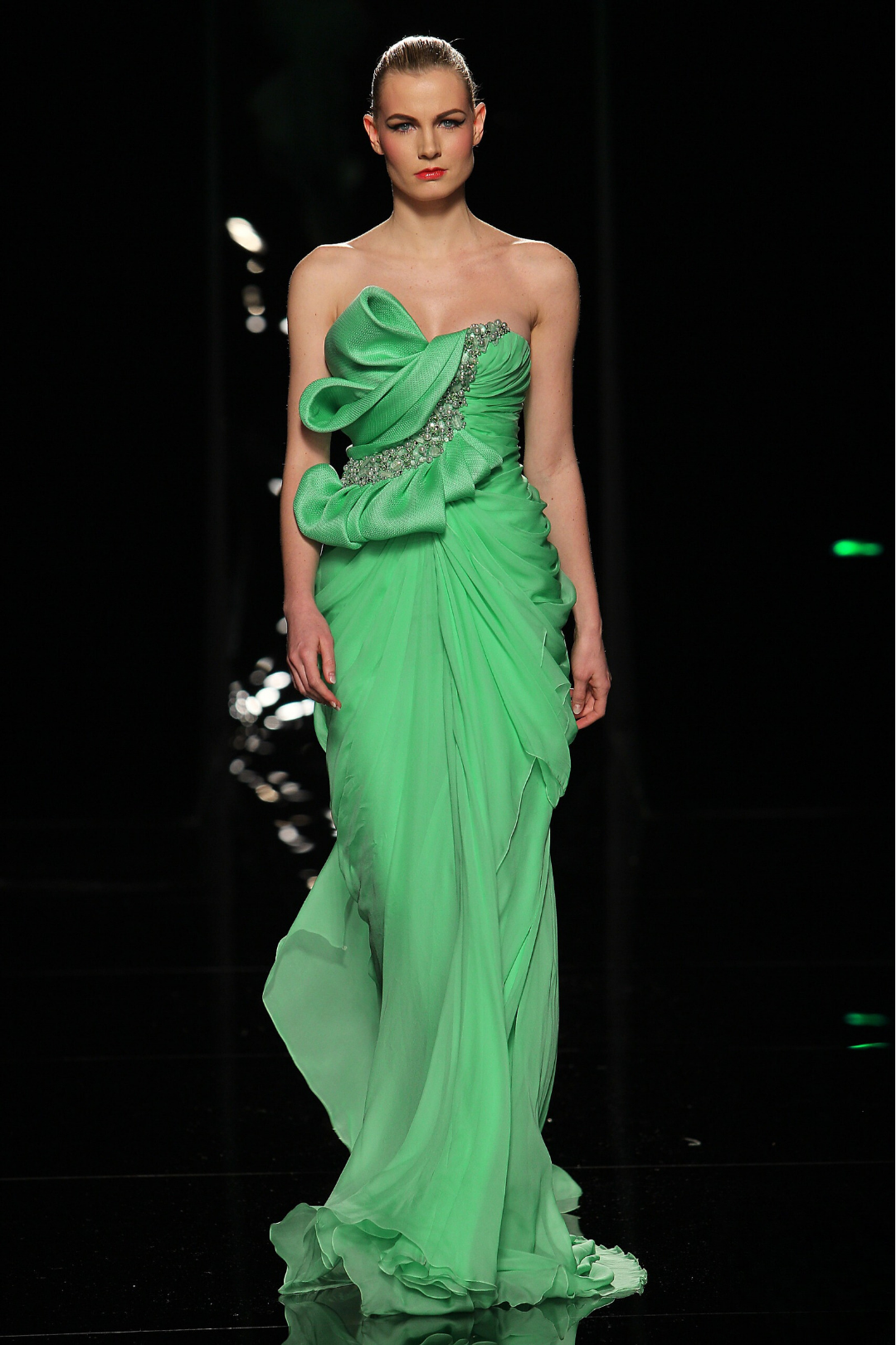 Strapless Draped Bodice Gown