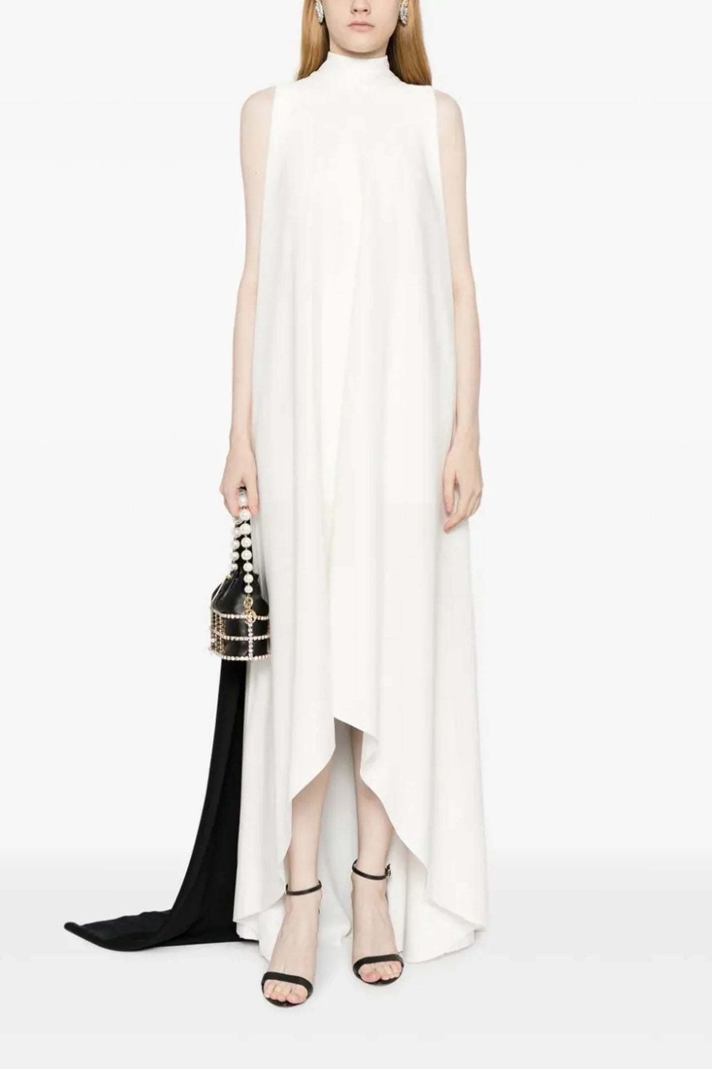 Cape Two-Toned Sleeveless Gown