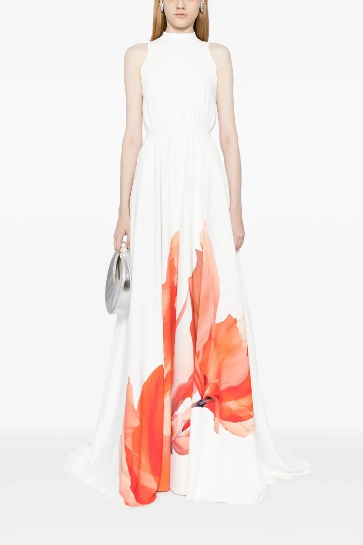 Floral Print Sleeveless Gown