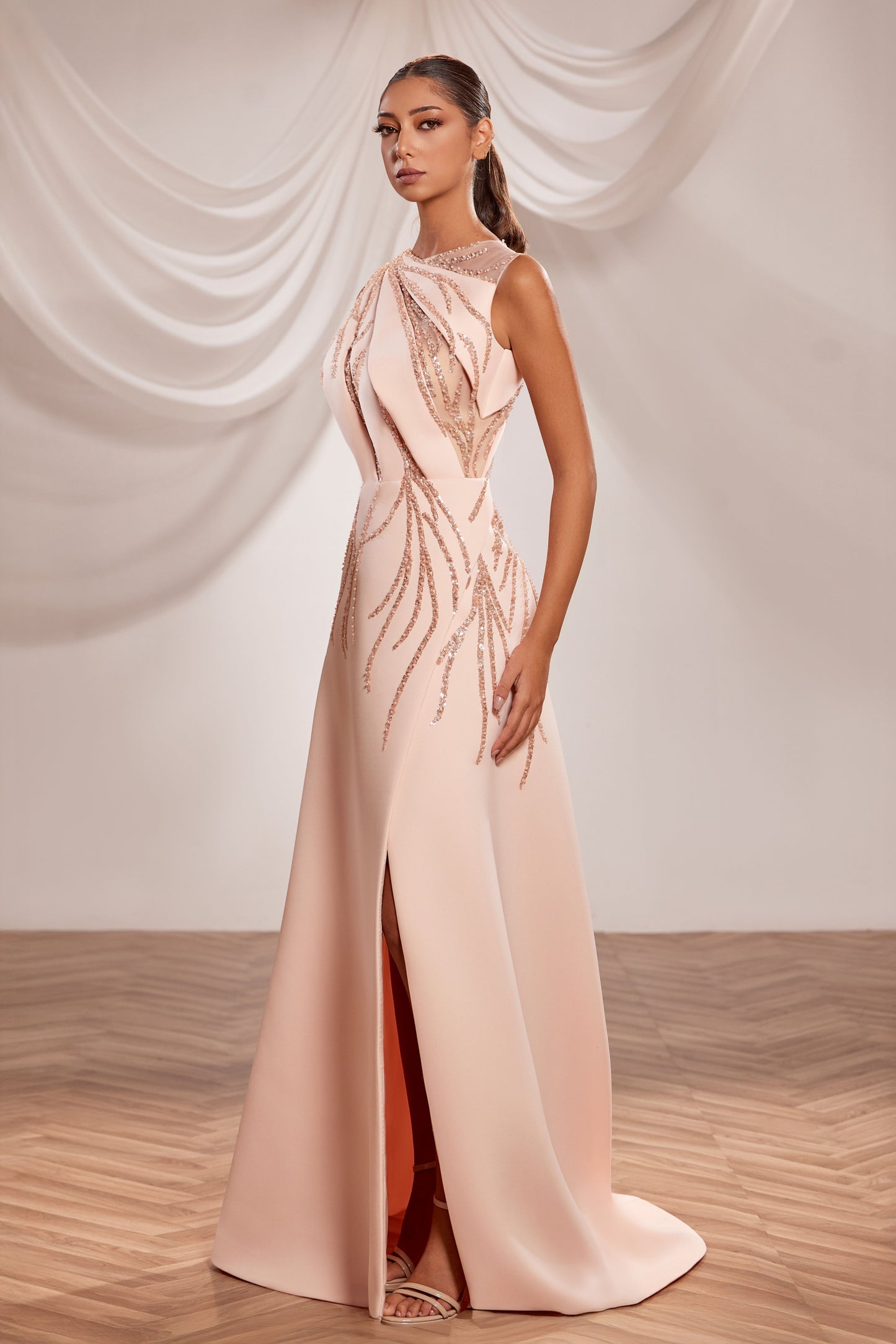 Cut-Out Bodice Gown