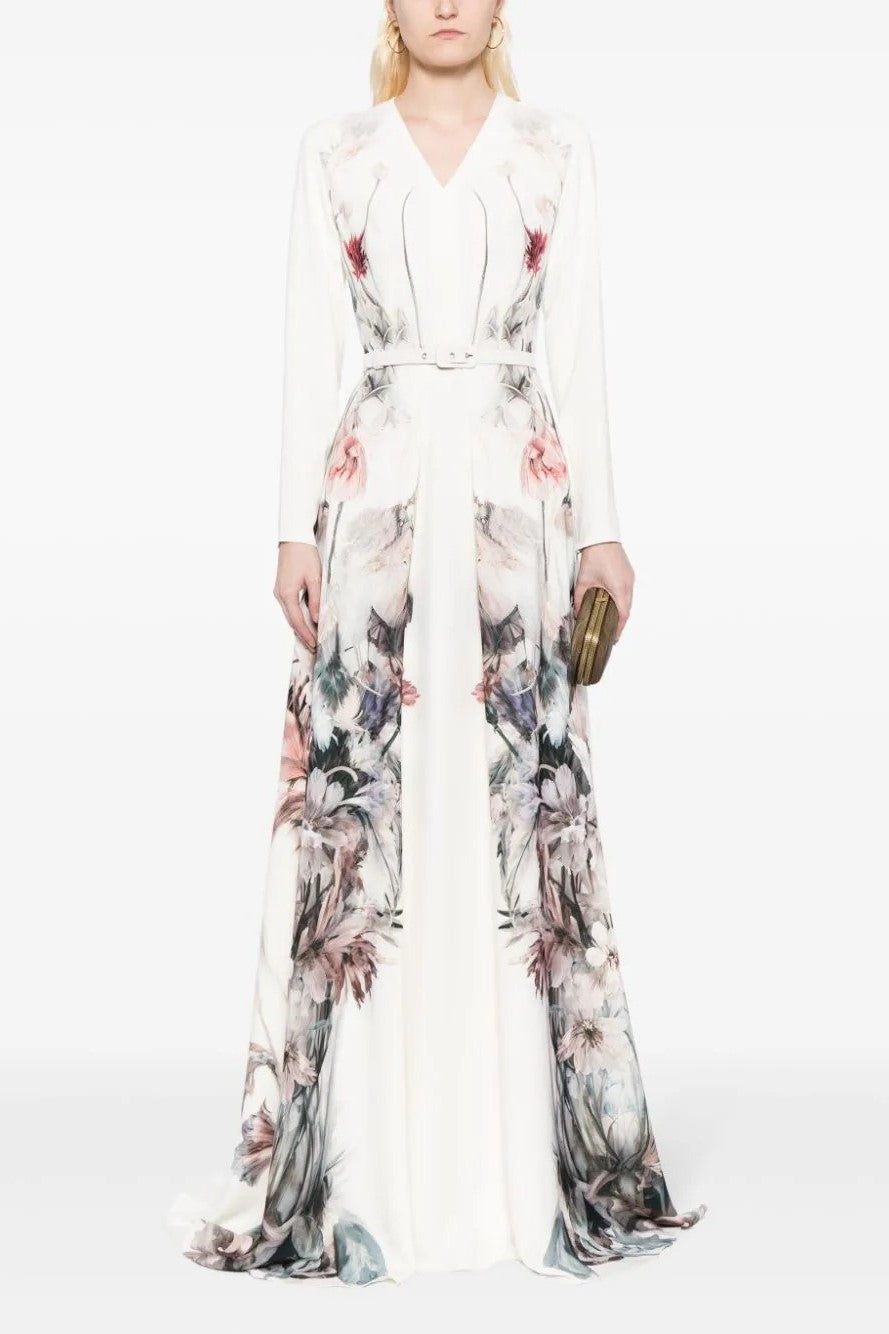 Crepe Flowers Printed Kaftan