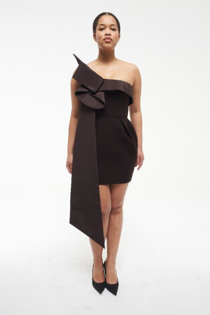 Brunette Brown Cocktail Dress